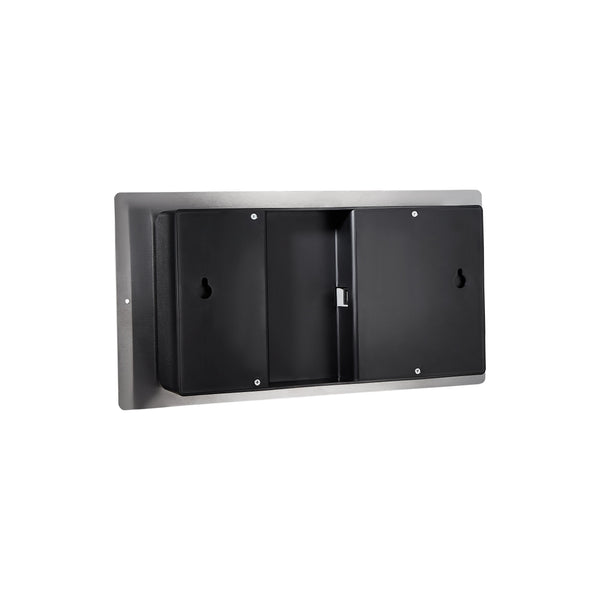 Four digit PoE clock, recessed mounting, red LEDs and stainless steel ...