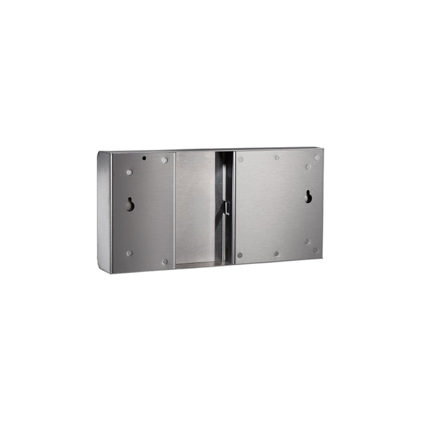 Four digit PoE clock with green LEDs and stainless steel case