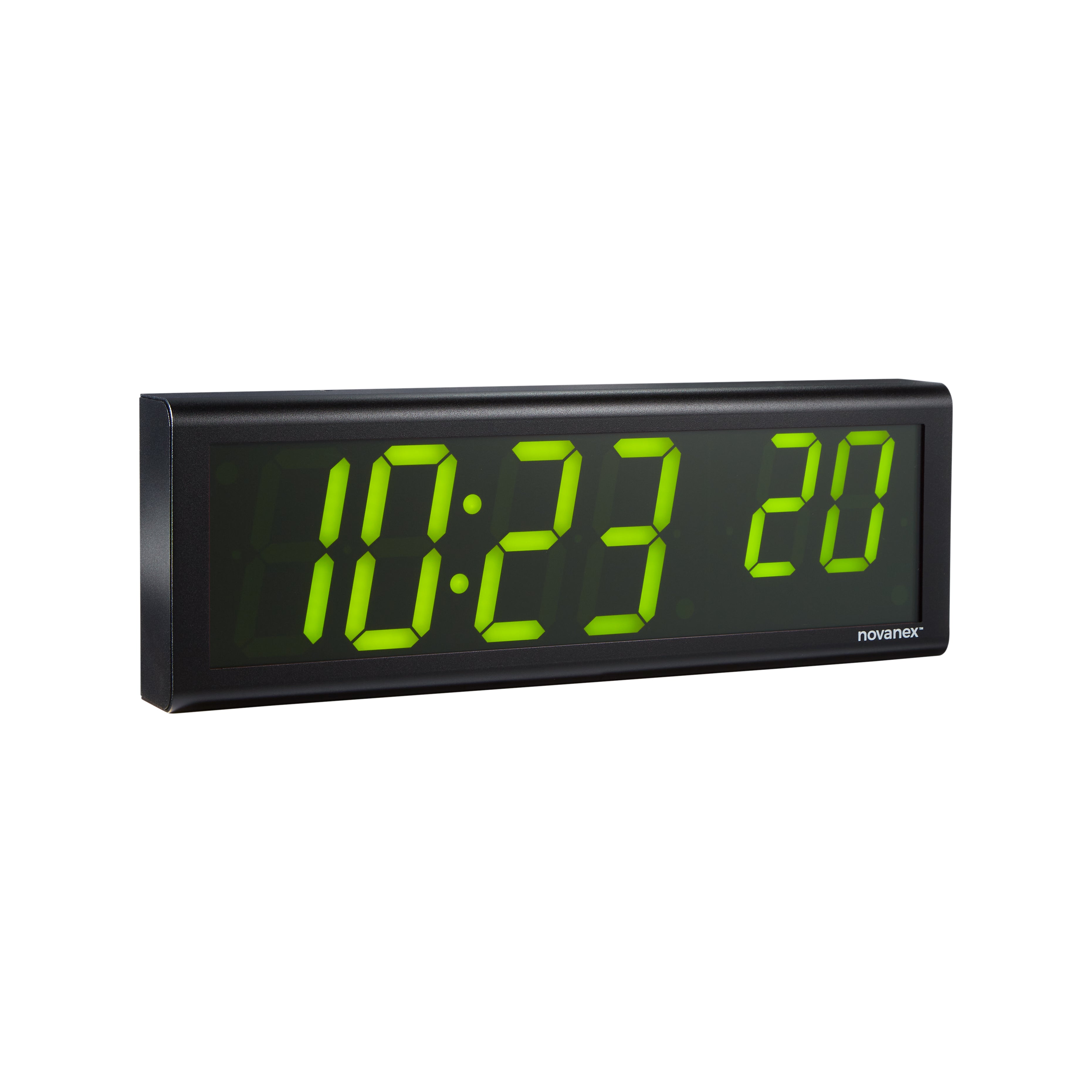 ONT6BK-G: 6 Digit PoE Clock, Green LED, Black Aluminum Case